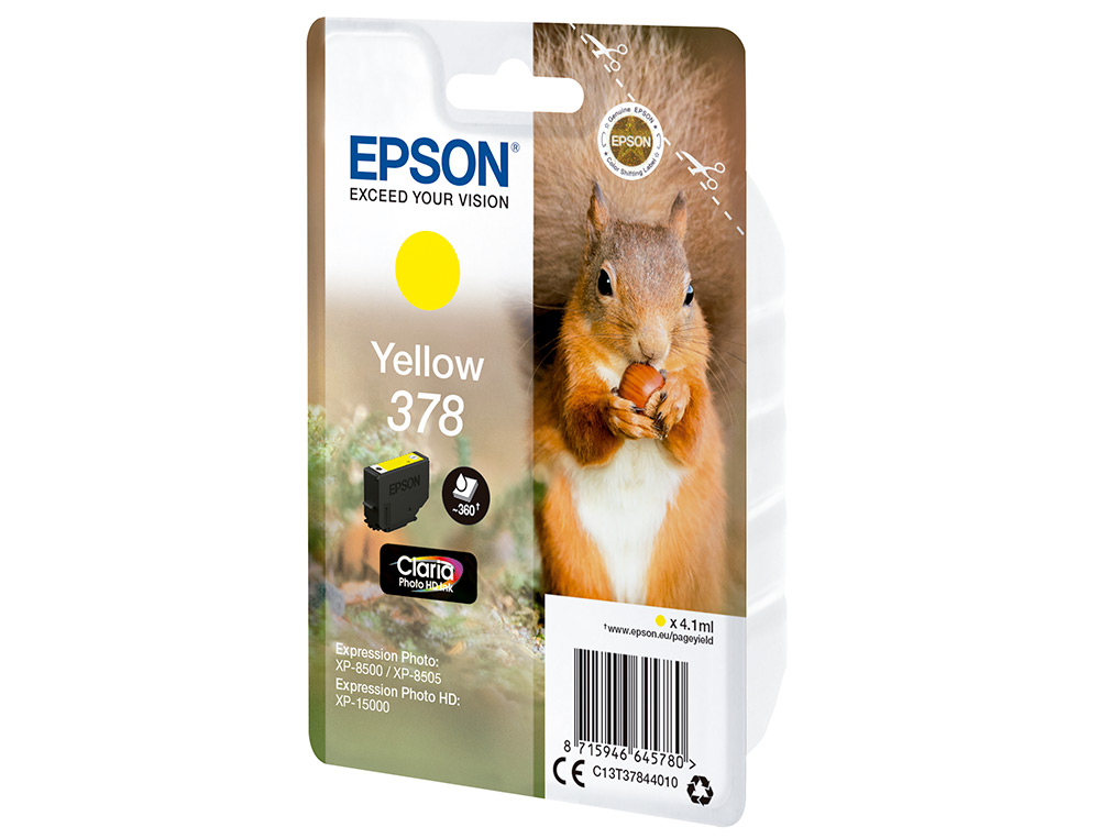 CARTOUCHE ENCRE  EPSON SINGLEPACK378 CLARIA PHOTO   HD INK JAUNE