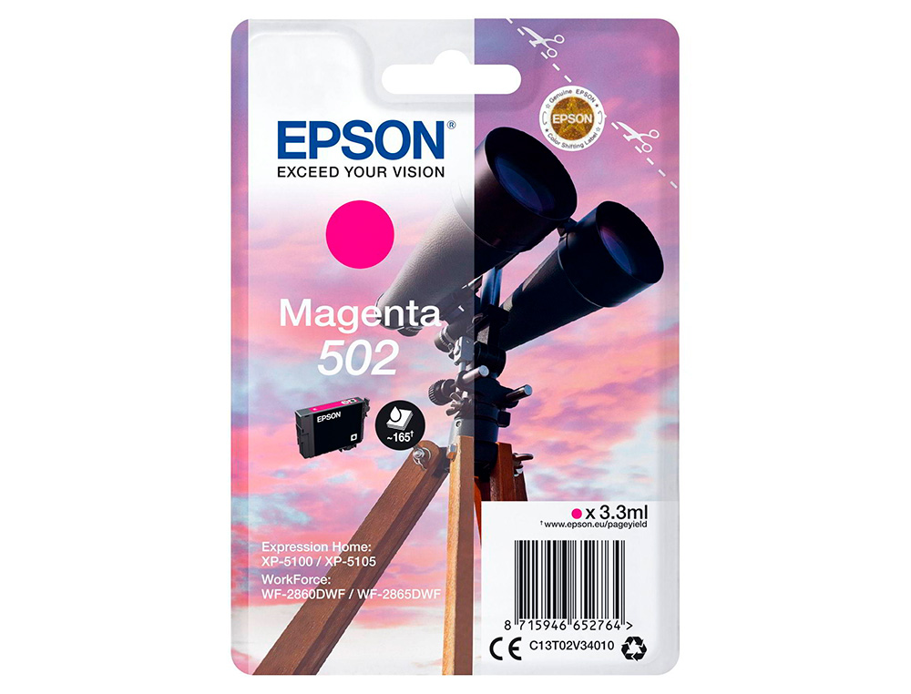 CARTOUCHE ENCRE EPSON SINGLEPACK 502 INK MAGENTA