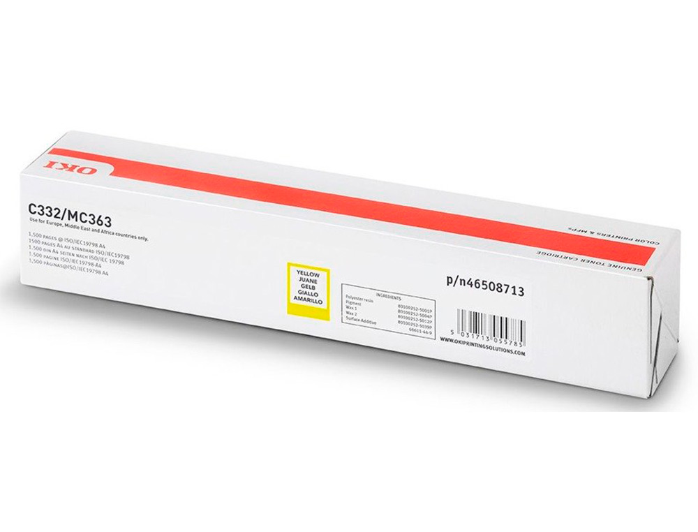 TONER LASER OKI 46508713 COULEUR JAUNE 1500 PAG