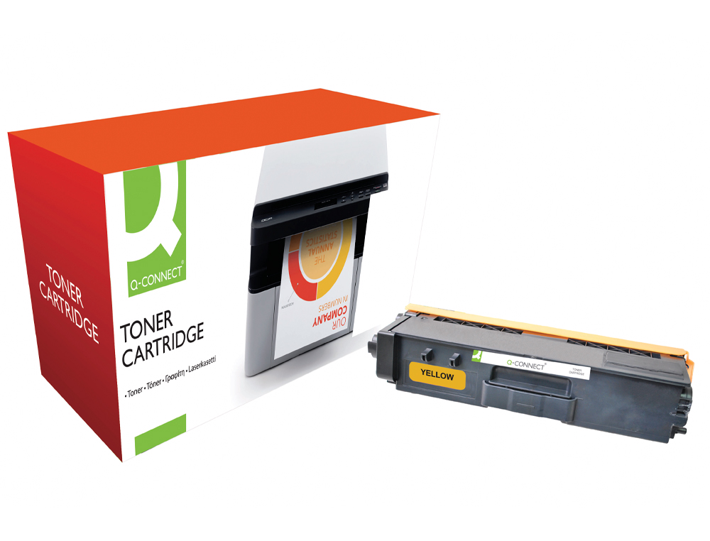 TONER Q-CONNECT COMPATIBLE BROTHER TN328Y POUR IMPRIMANTES HL4570CDW DCP9270CDN MFC 9970CDW JAUNE 6000P