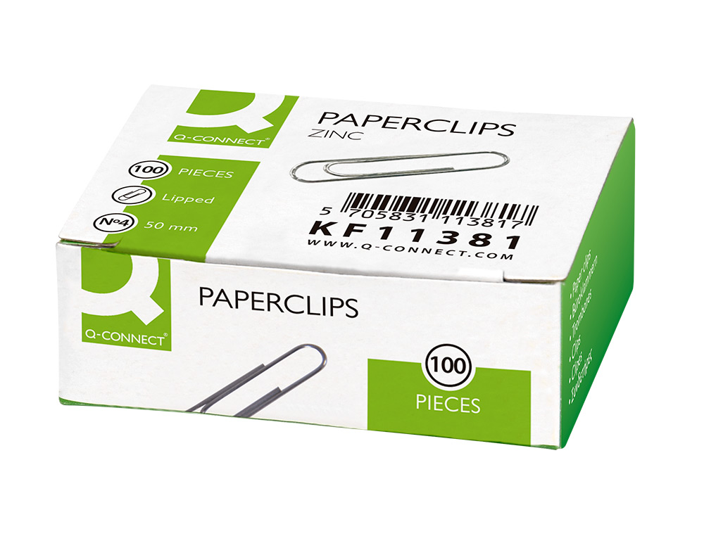 TROMBONE LIDERPAPEL ZINC N 4 BOUT ROND 50MM BOITE 100 UNITES