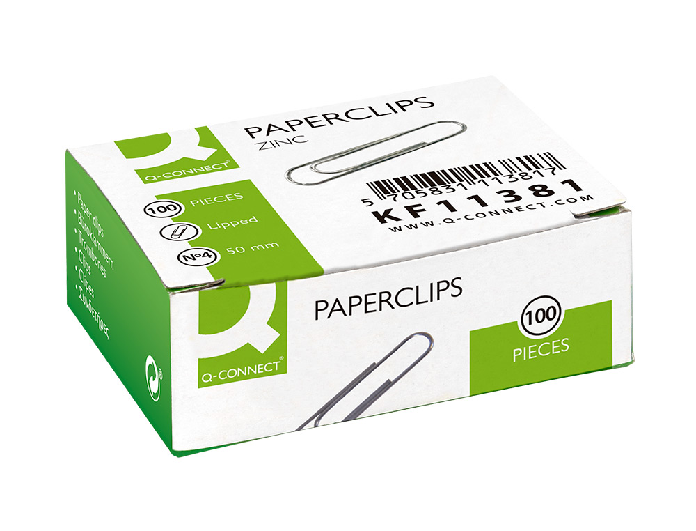 TROMBONE LIDERPAPEL ZINC N 4 BOUT ROND 50MM BOITE 100 UNITES