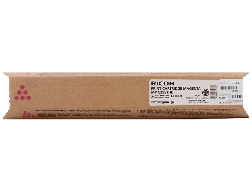 TONER RICOH LASER 842063 841506 POUR MPC2551 2051 COULEUR MAGENTA 9500P