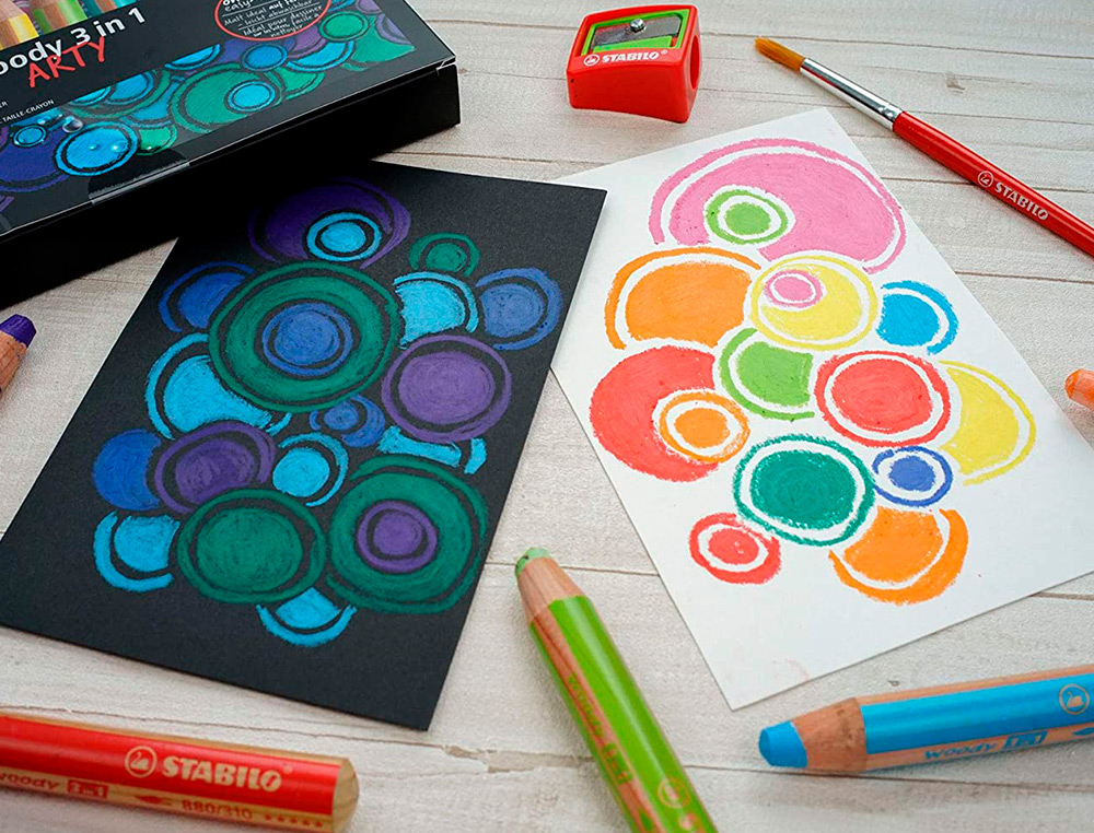 CRAYON COULEUR STABILO WOODY MULTI TALENTS 10 CRAYONS 3 EN 1 ARTY + 1 TAILLE CRAYON