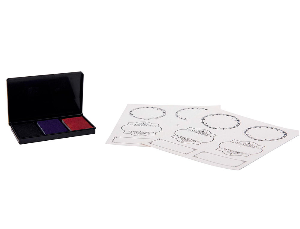 KIT TAMPON TRODAT VINTAGE FELICITATIONS 1 TAMPO +1      ENCREUR+ ETIQUETTES