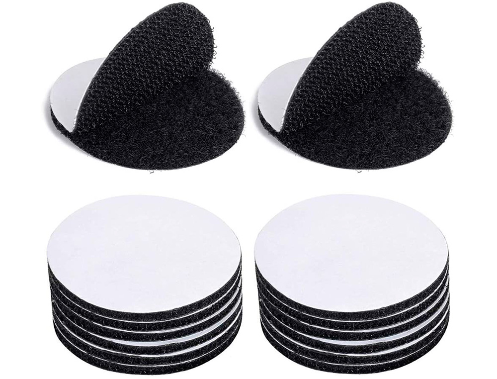 PASTILLES APLI RONDES AUTO AGRIPPANT ADHESIF DIAMETRE    19MM NOIR . BLISTER DE 12