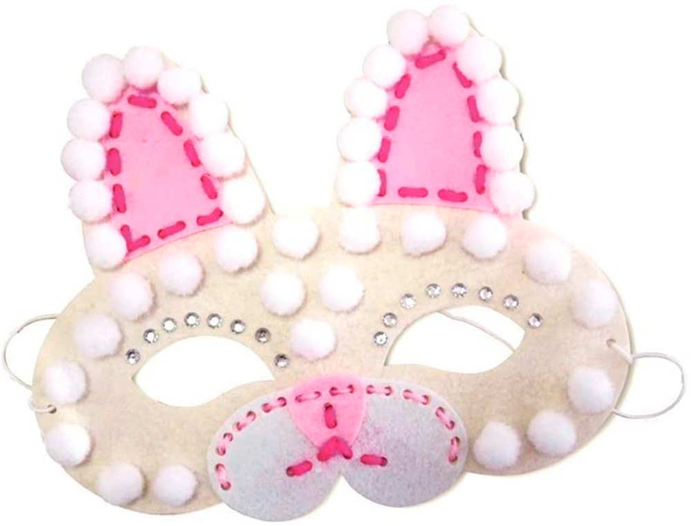 MASQUE EN FEUTRINE GRAINE CREATIVE KIT MASQUE A ASSEMBLER ET ACCESSOIRES MODELE LAPIN