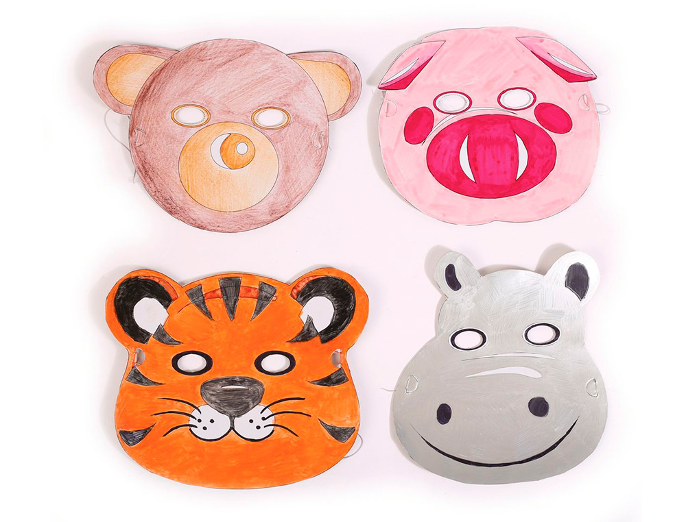 MASQUE PLAT GRAINE CREATIVE A PERSONNALISER CARTON 250G/M2  PETITS ANIMAUX LOT DE 6U