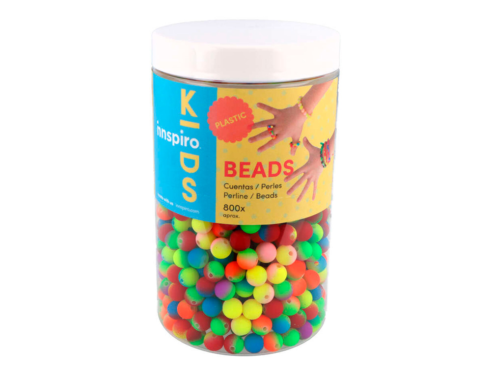PERLE EN PLASTIQUE RONDES MULTICOLORE FLUOR DIAMETRE 8MM BOCAL DE 800 UN
