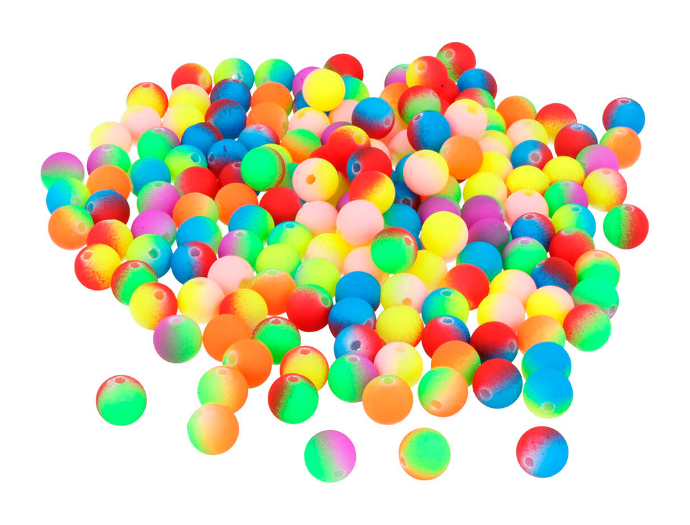 PERLE EN PLASTIQUE RONDES MULTICOLORE FLUOR DIAMETRE 8MM BOCAL DE 800 UN