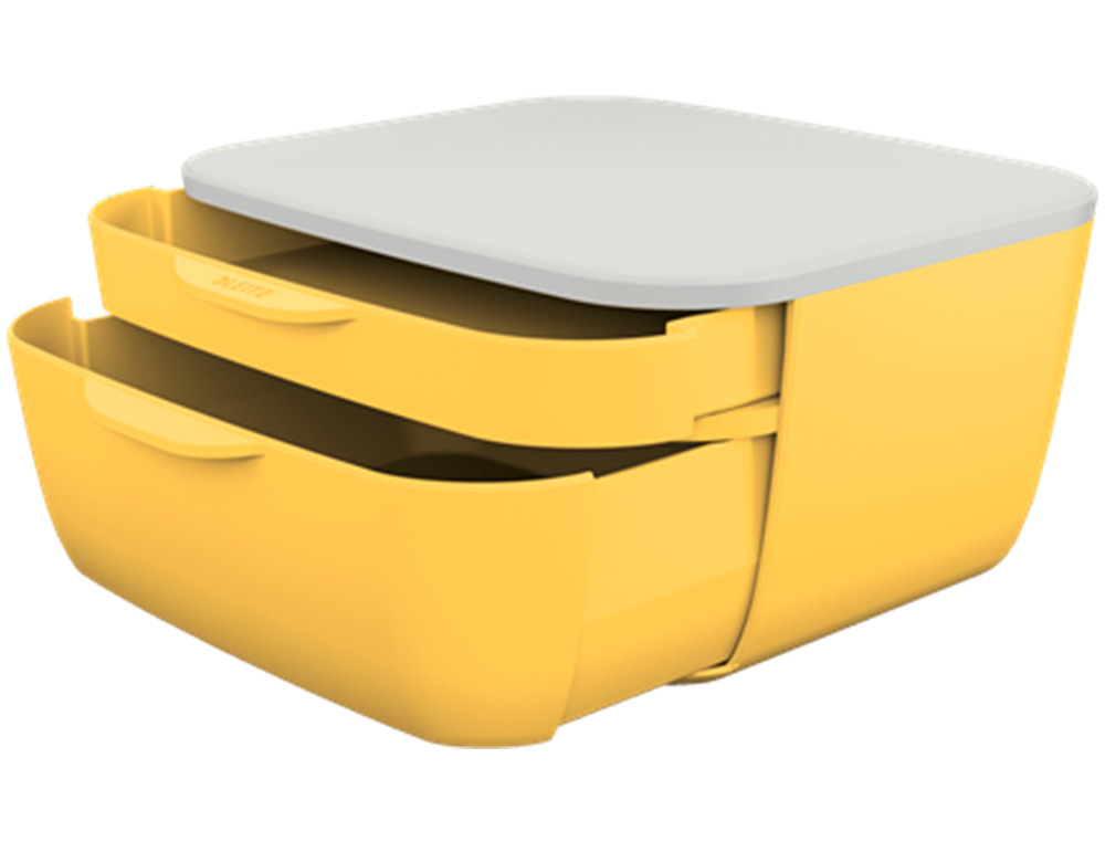 BLOC DE CLASSEMENT LEITZ COSY POLYSTYRENE. COLORIS JAUNE. DIMENSIONS: 251 X 143 X 275MM