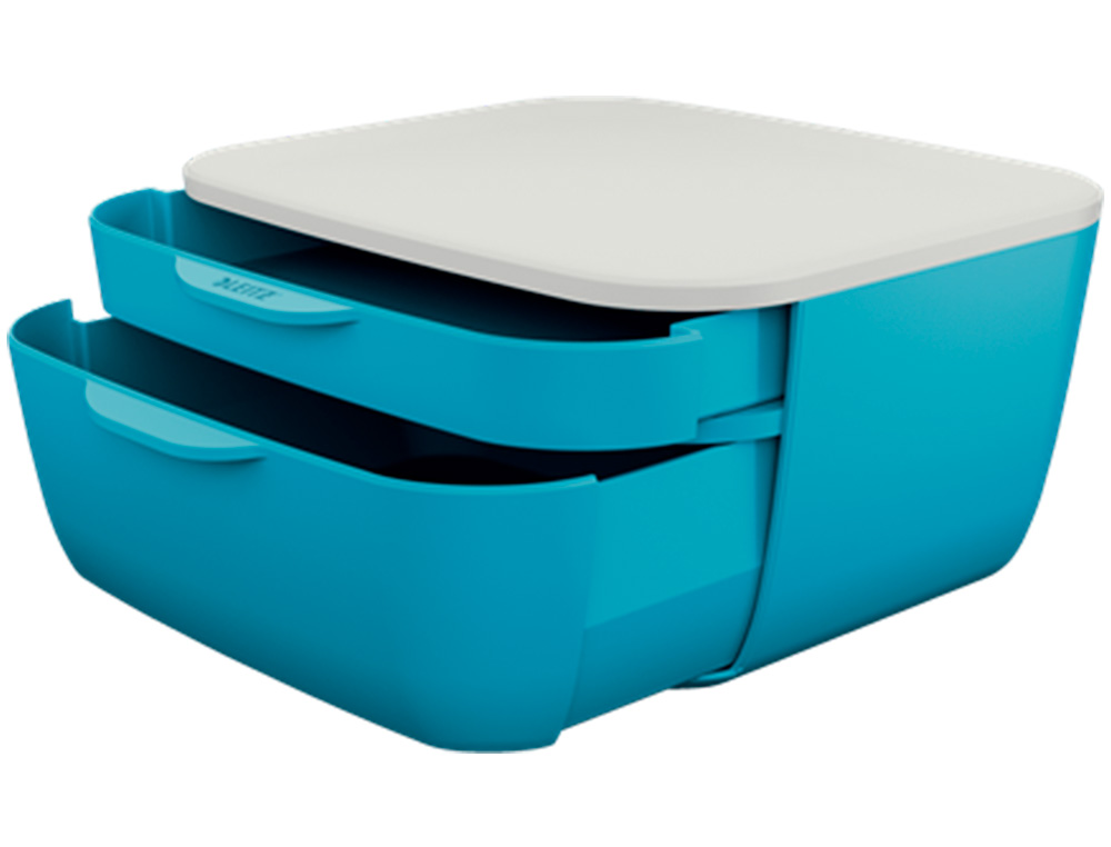 BLOC DE CLASSEMENT LEITZ COSY POLYSTYRENE. COLORIS BLEU. DIMENSIONS: 251 X 143 X 275MM