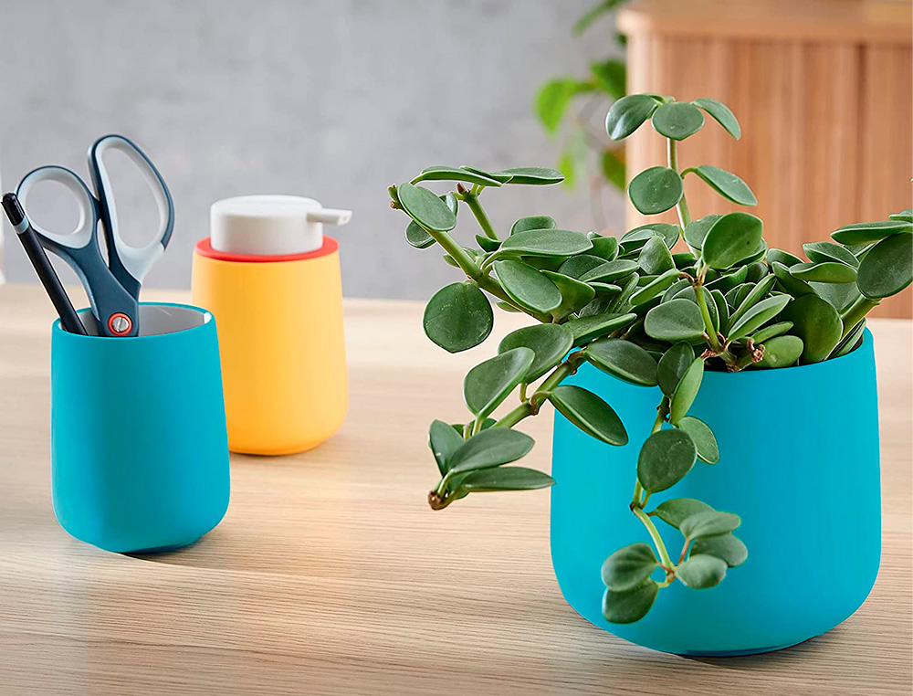 POT POUR PLANTE LEITZ COSY CERAMIQUE DIMENSIONS: 130 X 143 X 143 MM COLORIS JAUNE
