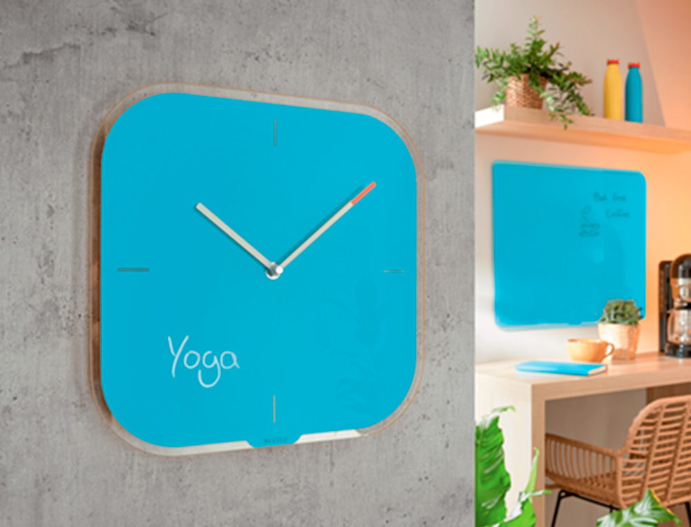 PENDULE LEITZ COSY HORLOGE MURAL ANALOGIQUE COLORIS BLEU
