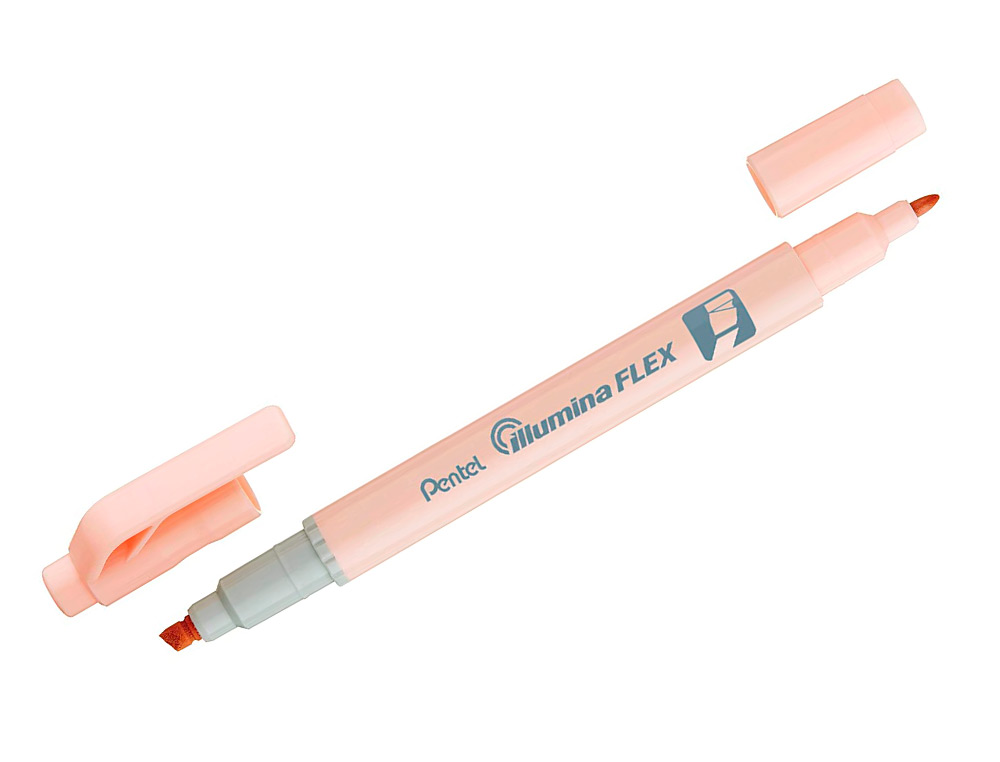 SURLIGNEUR PENTEL ILLUMINA FLEX BI-POINTE ORANGE PASTEL