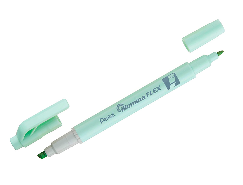 SURLIGNEUR PENTEL ILLUMINA FLEX BI-POINTE VERT PASTEL