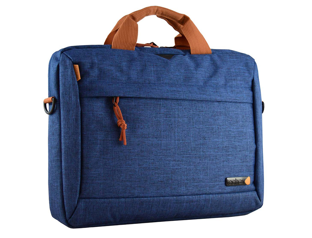 MALLETTE CLASSIQUE TECHAIR BLEU MARRON COMPATIBLE        14-15,6