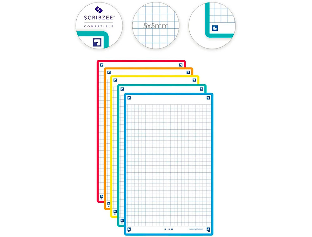 FICHES BRISTOL OXFORD REVISION 2.0 A6 NON PERFOREE  32 FICHES/FILM Q5X5 CARTON    ASSORTI