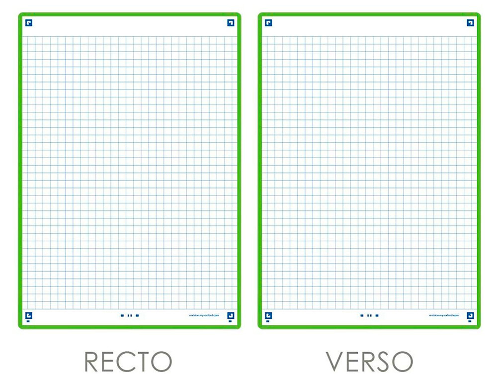 FICHES BRISTOL OXFORD REVISION 2.0 A5 PERFOREE 32   FICHES/FILM Q5X5 CADRE VERT