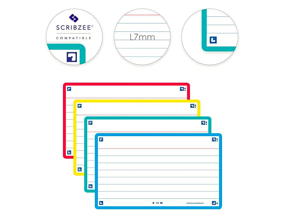 FICHES BRISTOL OXFORD FLASH 2.0 75X125MM 32 FICHES/FILM   L7MM CARTON ASSORTI