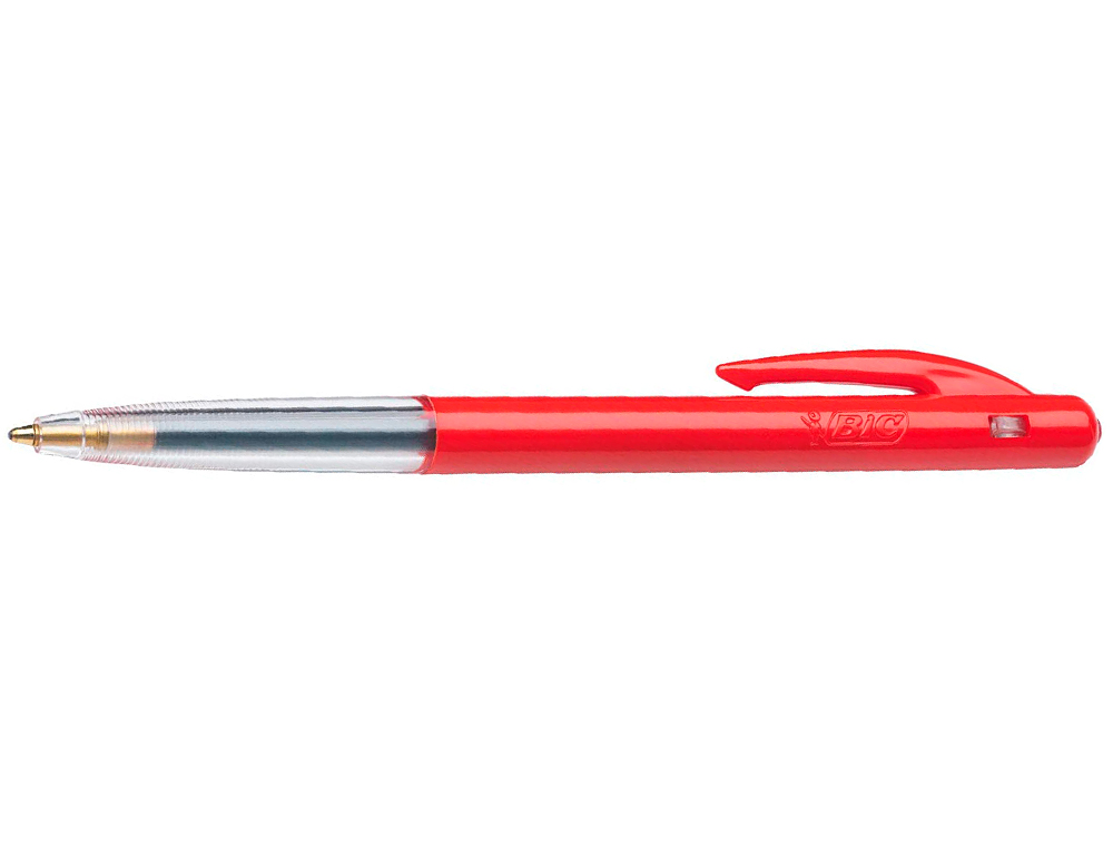 STYLO-BILLE BIC M10 CRITURE MOYENNE 0.5MM ENCRE CLASSIQUE RTRACTABLE BOUTON POUSSOIR LATRAL COLORIS ROUGE