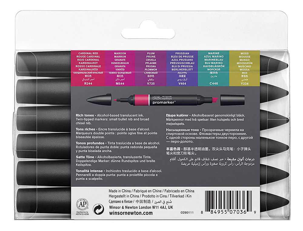 SET DE 6 PROMARKER WINSOR & NEWTON TON RICHES