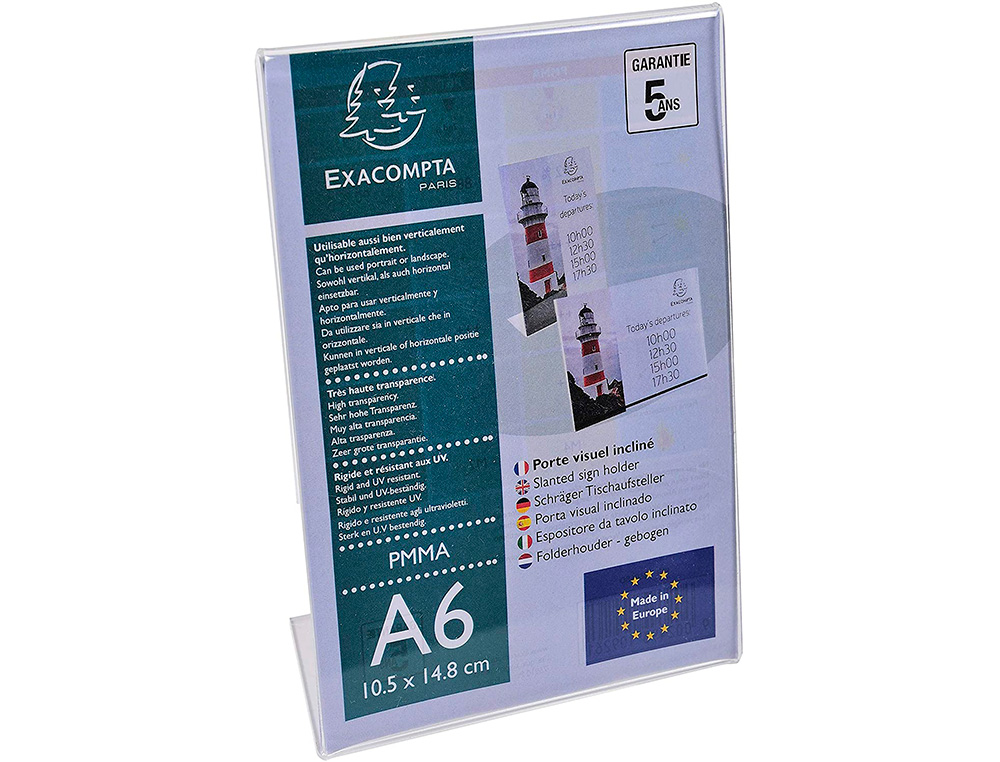 PORTE VISUEL EXACOMMPTA A6 INCLINE VERTICAL OU HORIZONTAL CRISTAL