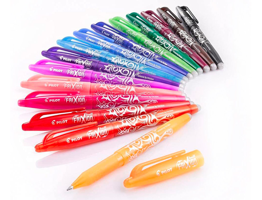 ROLLERS PILOT FRIXION BALL EFFACABLE ENCRE THERMOSENS RECHARGEABLE POINTE MOYENNE ASSORTIES POCHETTE DE 15