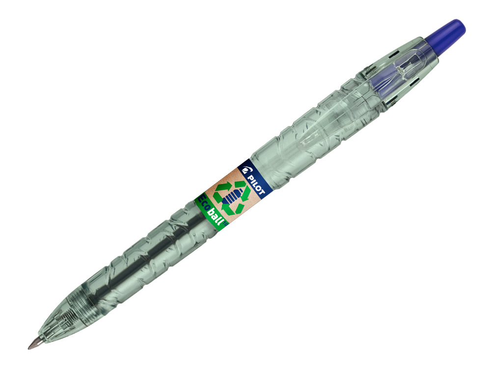 STYLO-BILLE PILOT B2P ECOBALL BEGREEN RETRACTABLE           RECHARGEABLE. POINTE MOYENNE. COLORIS BLEU