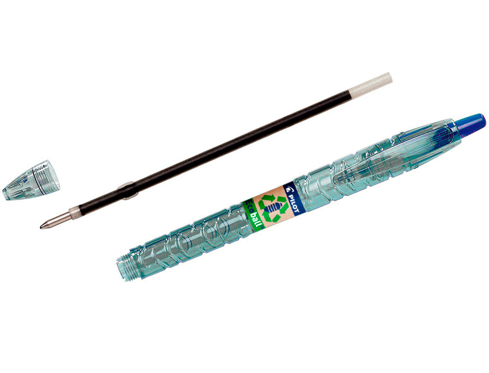 STYLO-BILLE PILOT B2P ECOBALL BEGREEN RETRACTABLE           RECHARGEABLE. POINTE MOYENNE. COLORIS BLEU