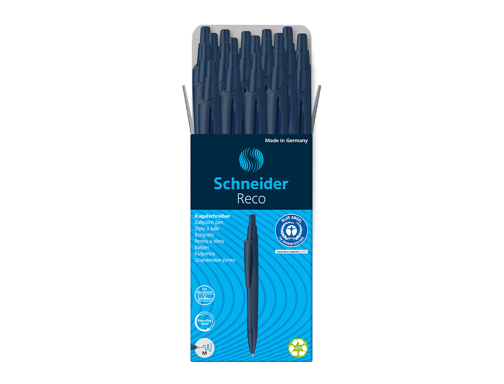 STYLO A BILLE SCHNEIDER RECO BLEU RECHARGE ECO 725M        ECRITURE BLEU