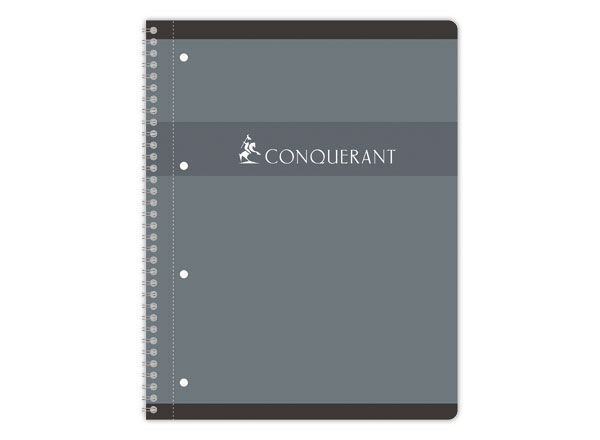 CAHIER CONQUERANT 7 INTEGRALE ET 4TROUS 230X297 160P 70G Q5/5 GRIS