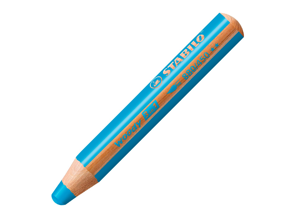 CRAYON MULTI TALENTS STABILO WOODY 3 IN 1 CYAN