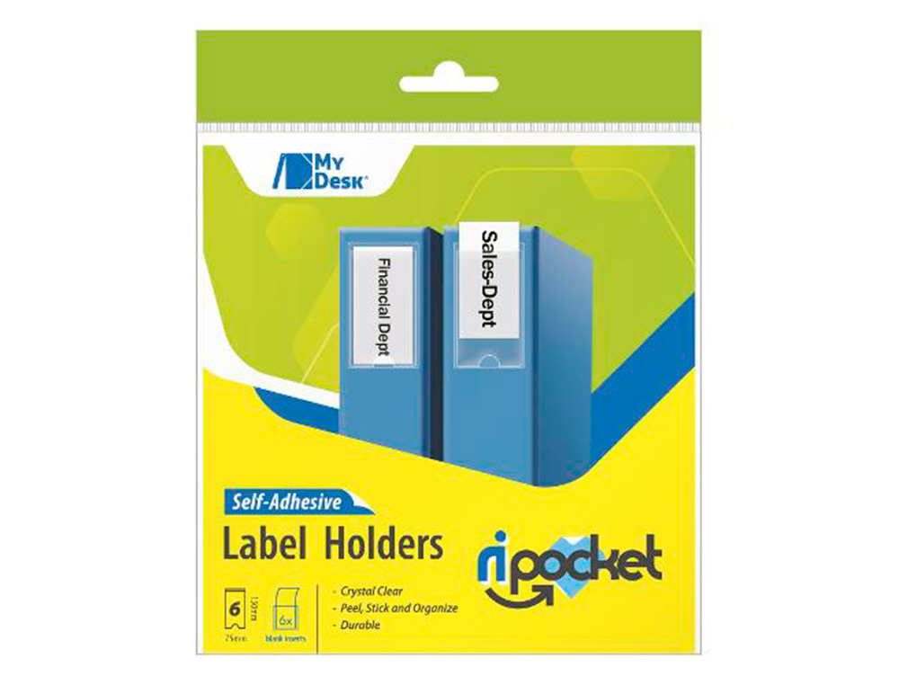 PAQUET 6 PORTE-ETIQUETTE RIPLAST ADHESIVE 75X150MM PVC REACH