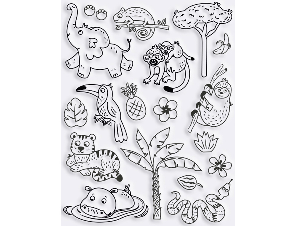 PACK DE TAMPONS SODERTEX TRANSPARENTS JUNGLE -1,5-10 CM - 18 PCS - 1 COLORIS
