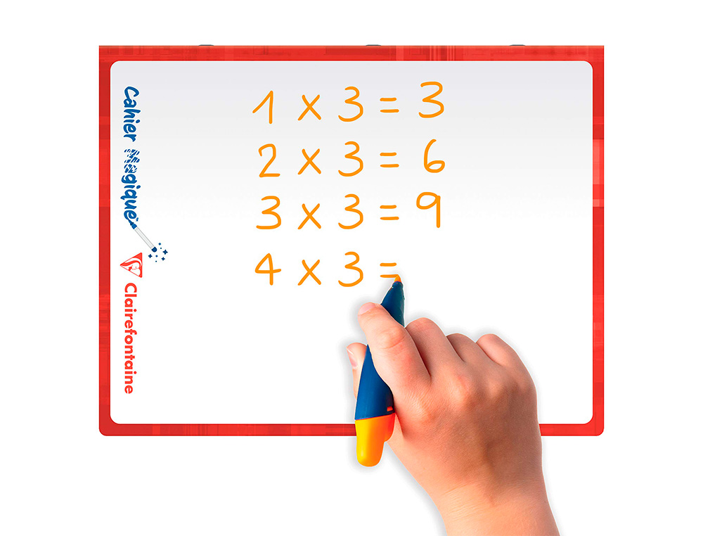 CAHIER ARDOISE CLAIREFONTAINE EFFAÇABLE DOUBLE FACE ANTIBACTERIENNE PIQUE BLANC 17X22CM 48P SEYES