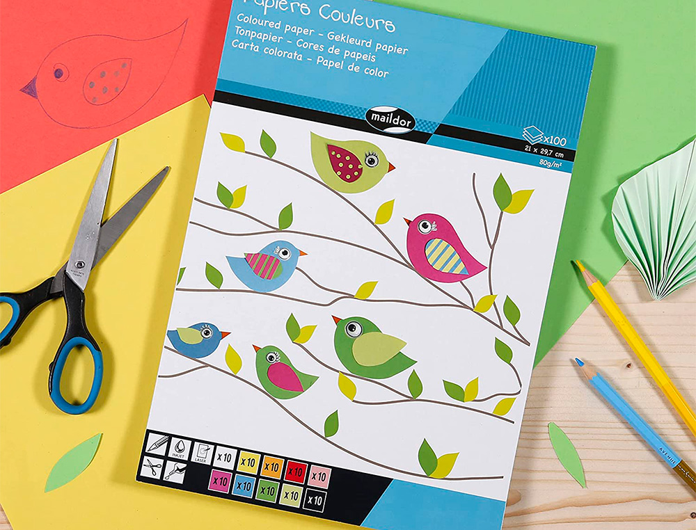 BLOC CLAIREFONTAINE 1ER PRIX, 100 FEUILLES PAPIER COULEUR   80G A4 ASSORTIS