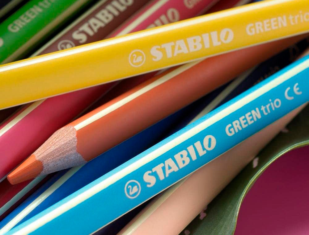 ETUI CARTON DE 12 CRAYONS DE COULEUR STABILO GREEN TRIO