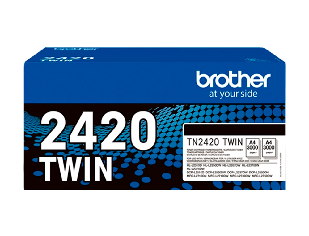 CARTOUCHES BROTHER JET D'ENCRE NOIR TN2420 2X3000P   PACK DE 2