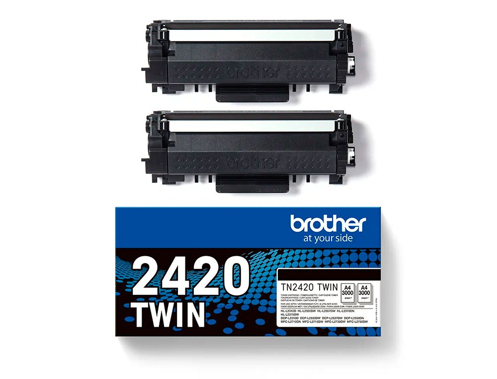 CARTOUCHES BROTHER JET D'ENCRE NOIR TN2420 2X3000P   PACK DE 2