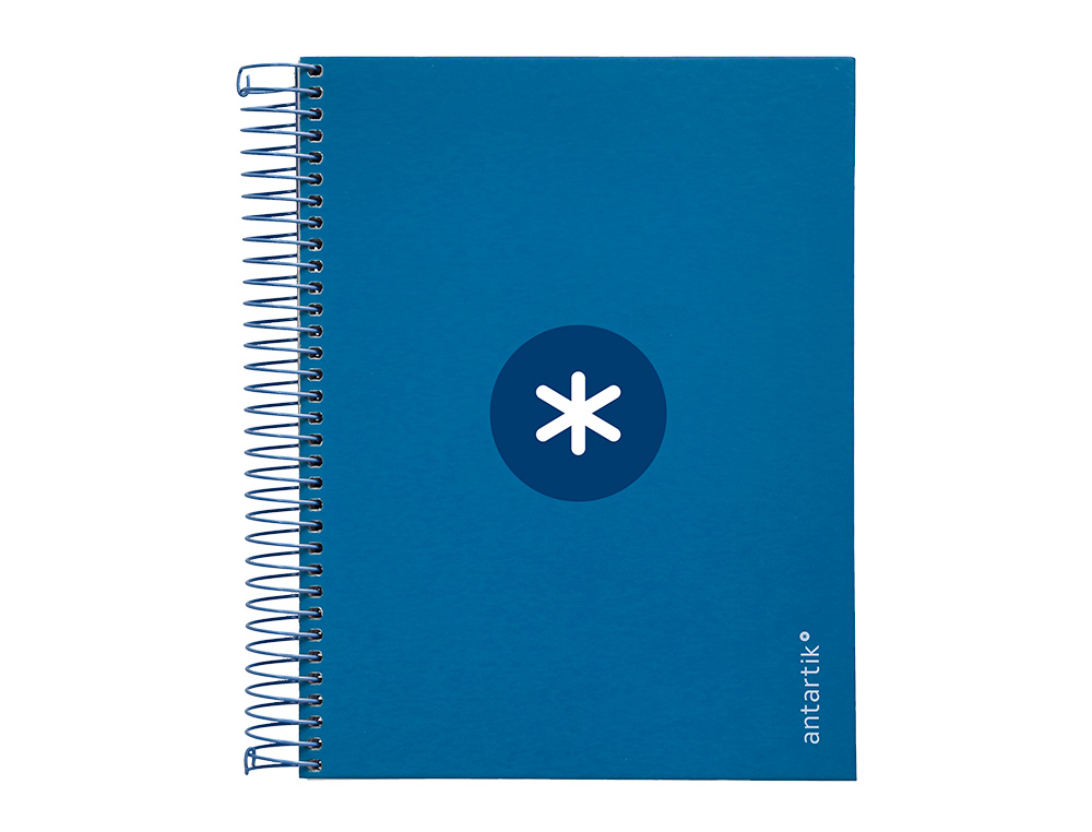 CAHIER SPIRALE ANTARTIK A5 14,8X21CM 240P 90G/M2 5X5MM 6 TROUS COIL-LOCK COLORIS BLEU MARINE