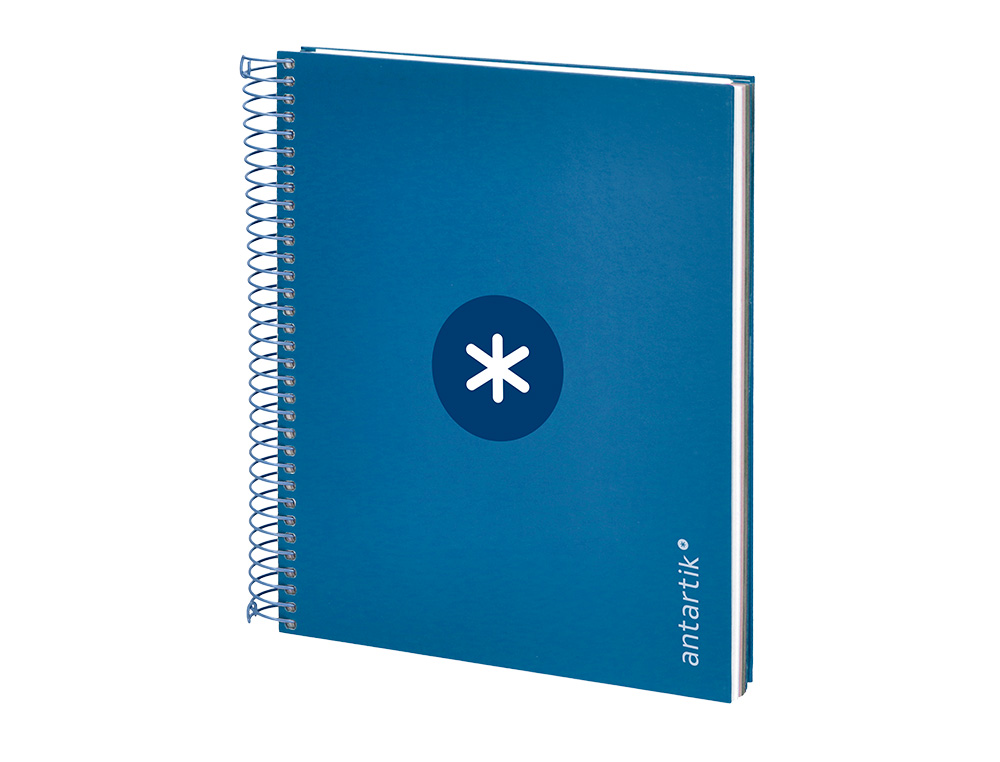 CAHIER SPIRALE ANTARTIK A5 14,8X21CM 240P 90G/M2 5X5MM 6 TROUS COIL-LOCK COLORIS BLEU MARINE