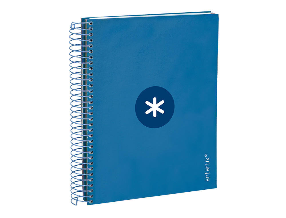 CAHIER SPIRALE ANTARTIK A5 14,8X21CM 240P 90G/M2 5X5MM 6 TROUS COIL-LOCK COLORIS BLEU MARINE