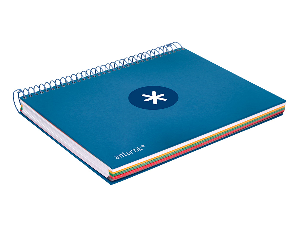 CAHIER SPIRALE ANTARTIK A5 14,8X21CM 240P 90G/M2 5X5MM 6 TROUS COIL-LOCK COLORIS BLEU MARINE