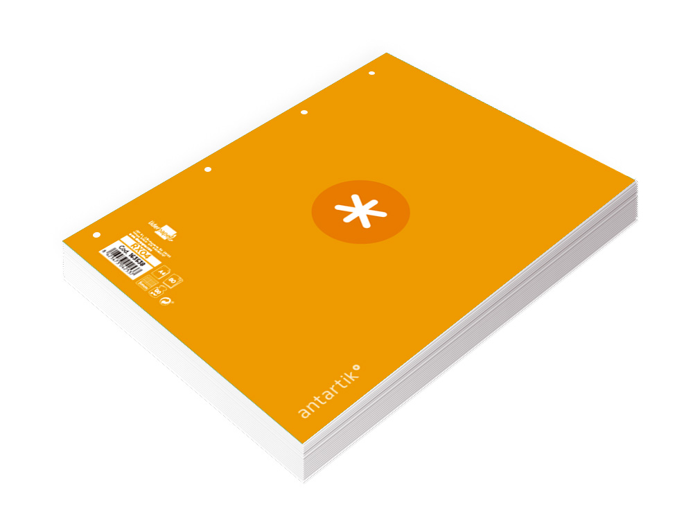 FEUILLET MOBILE ANTARTIK A4 80FEUILLES 90G QUADRILLAGE 5MM  4 TROUS BORD COLORIS JAUNE