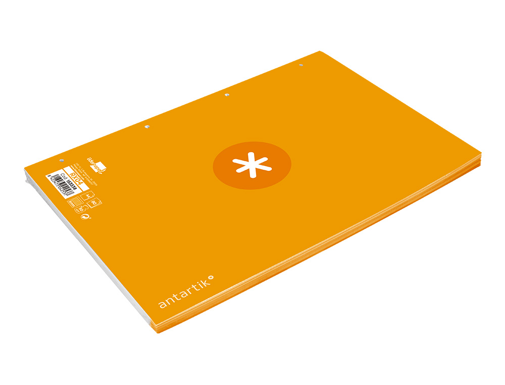 FEUILLET MOBILE ANTARTIK A4 80FEUILLES 90G QUADRILLAGE 5MM  4 TROUS BORD COLORIS JAUNE