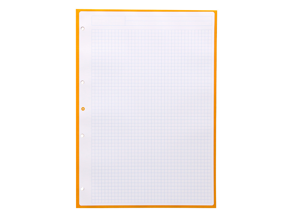 FEUILLET MOBILE ANTARTIK A4 80FEUILLES 90G QUADRILLAGE 5MM  4 TROUS BORD COLORIS JAUNE