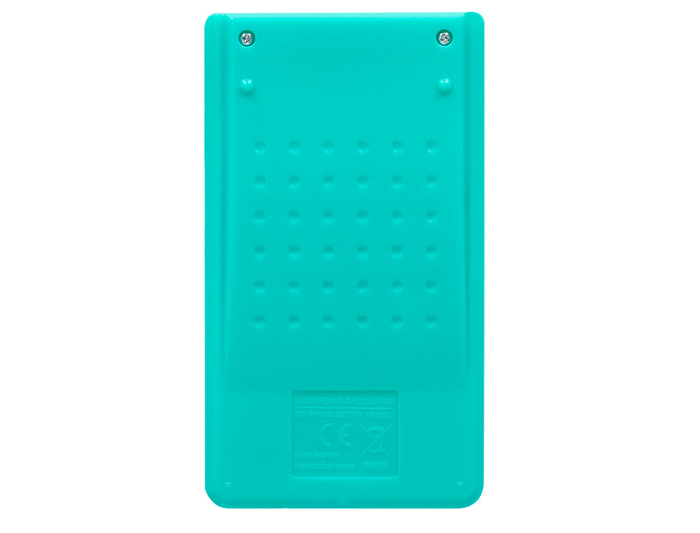 CALCULATRICE DE POCHE LIDERPAPEL XF13 8 CHIFFRES SOLAIRE ET PILES 115X65X8 MM COLORIS VERT