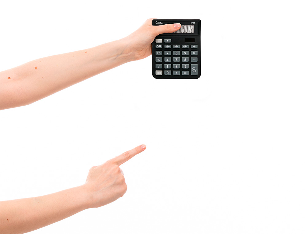 CALCULATRICE DE BUREAU LIDERPAPEL XF26 12 CHIFFRES SOLAIRE ET PILES 127X105X24 MM COLORIS NOIR