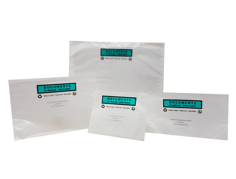 POCHETTE ADHESIVE PAPER LIST PORTE-DOCUMENTS CRISTAL C5 P/100